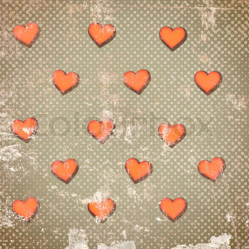 Abstract hearts on vintage background | Stock image | Colourbox