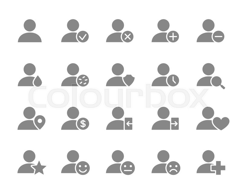 Set of users grey icon. Humans with Stock vector Colourbox
