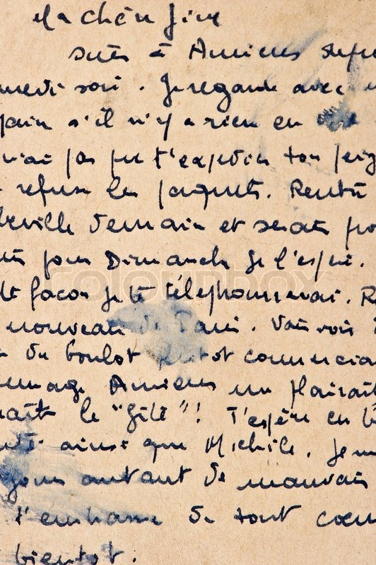 old letter with vintage handwriting stock image colourbox