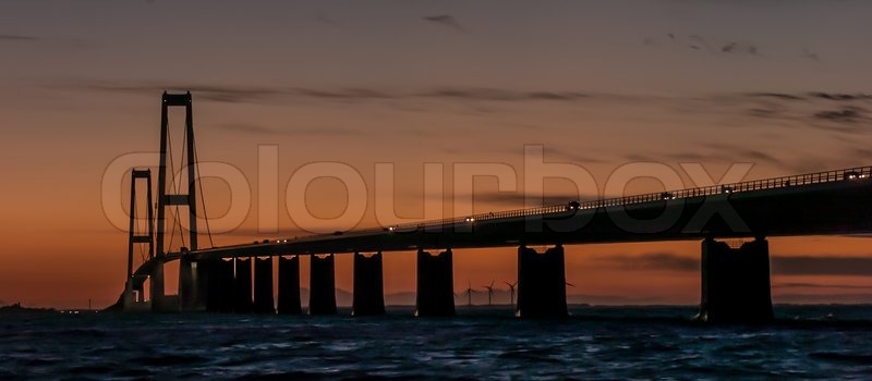 Storebæltsbroen Stock foto Colourbox