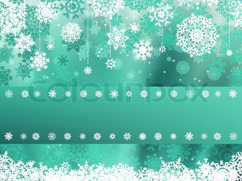 Green christmas background with snowflake EPS 8 Vector Colourbox