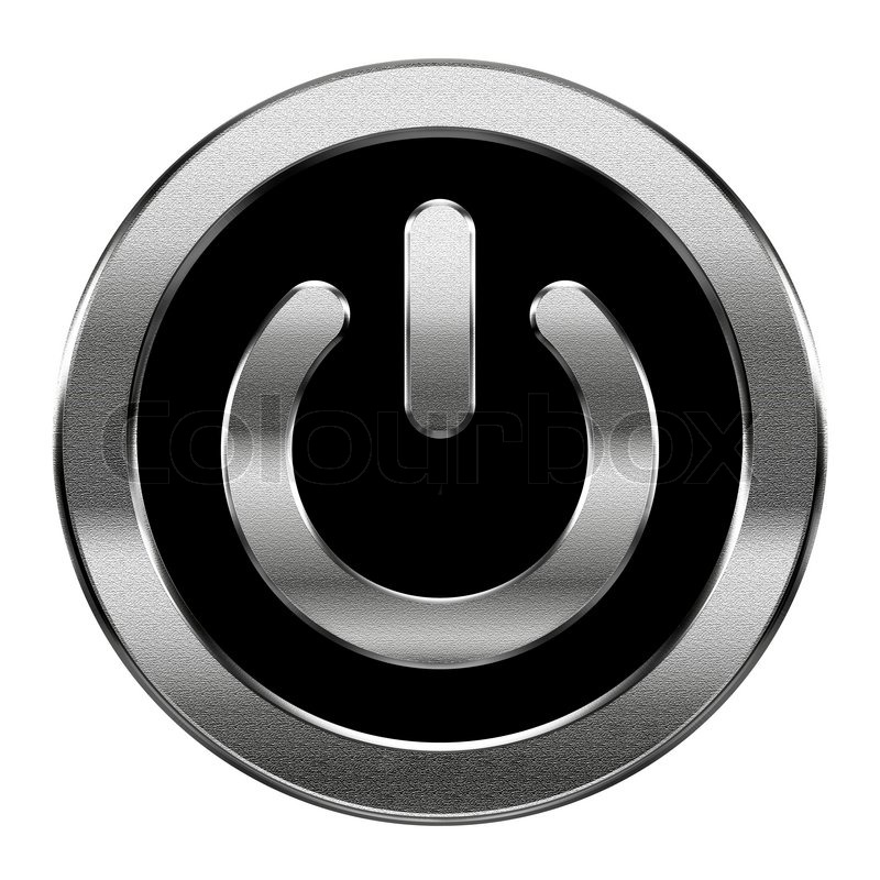 power icon silver isolated on white stock image colourbox power icon silver isolated on white