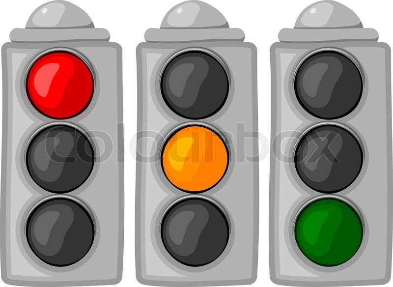 The Setof Cartoon Traffic Lights Eps10 Stock Vector Colourbox