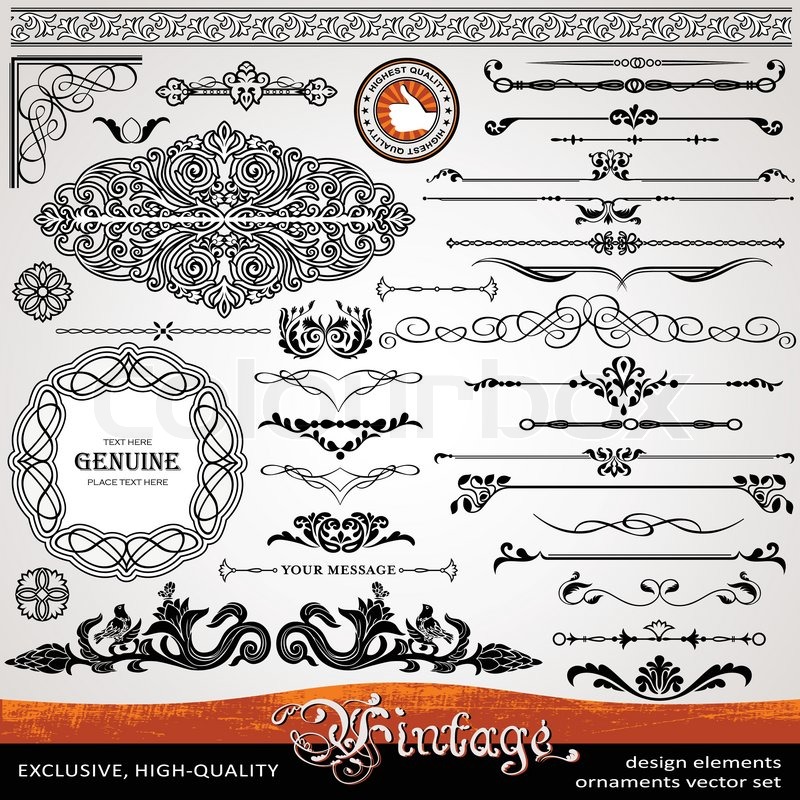 Vintage Ornaments And Dividers Calligraphic Design Elements Page Decoration Exclusive Highest Quality Retro Style Set Of Ornate Floral Patterns
