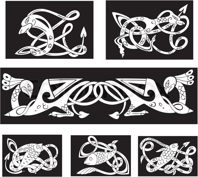 Animalistic celtic knot patterns Stock Vector Colourbox