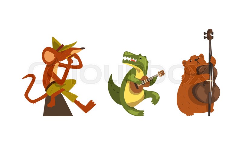 Wild Animals Playing Musical | Stock vector | Colourbox