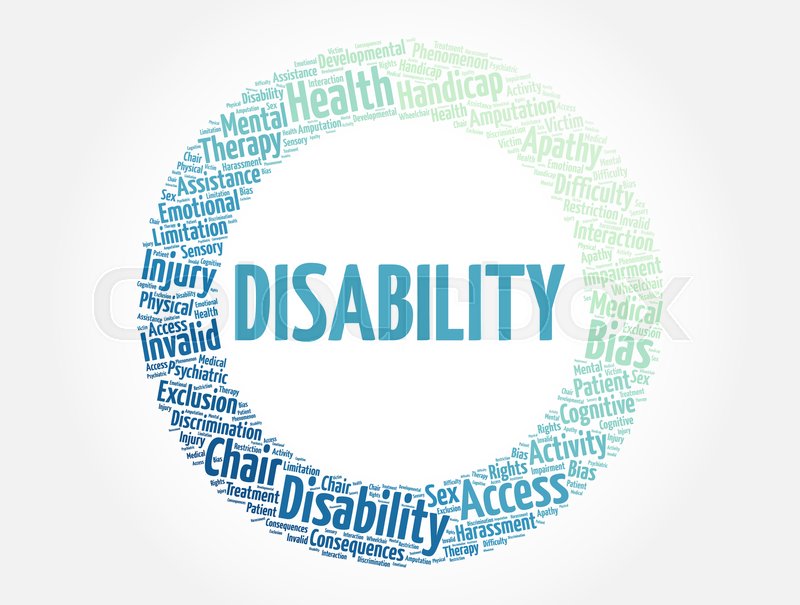 Disability word cloud collage, concept Stock vector Colourbox