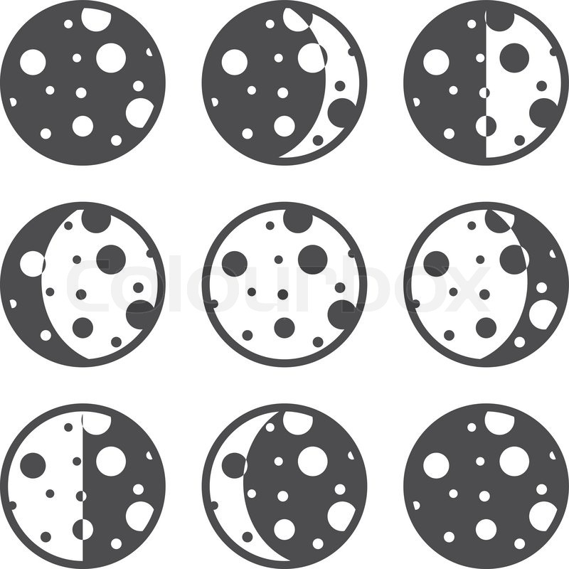 Moon Phases Stock Vector Colourbox Moon Phases Stock Vector Colourbox