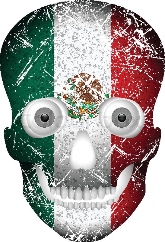 Skull flag Mexico on a white ... | Stock vector | Colourbox