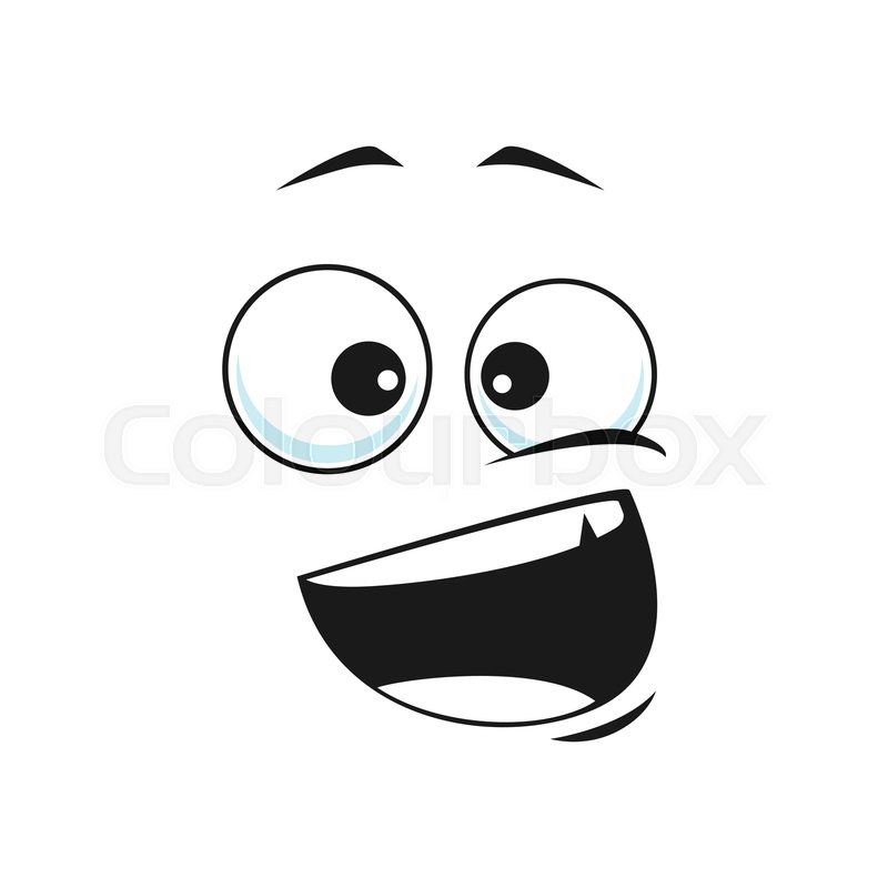 Happy smiling emoji with big eyes and Stock vector Colourbox