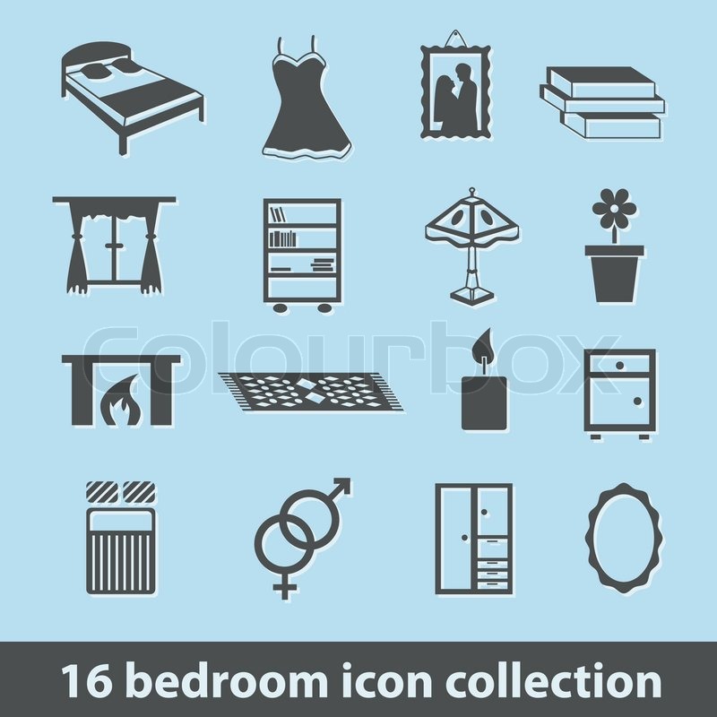 Schlafzimmer Symbole Stock Vektor Colourbox