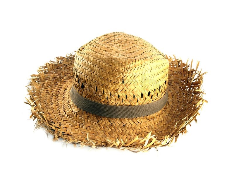 Straw hat on white background Stock Photo Colourbox