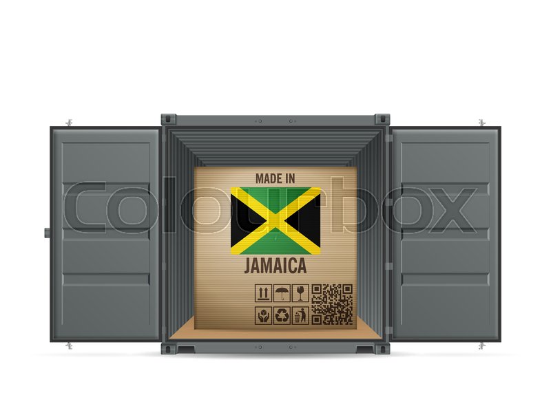 Cardboard box Jamaica in cargo Stock vector Colourbox