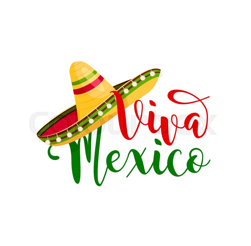 Viva Mexico, Mexican sombrero hat. | Stock vector | Colourbox