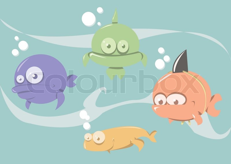 Lustige Fische | Stock-Vektor | Colourbox