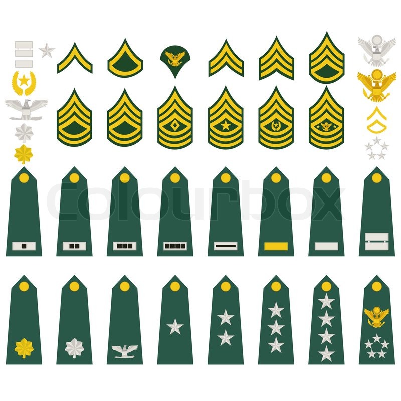 Military epaulettes and insignia Stock Vector Colourbox
