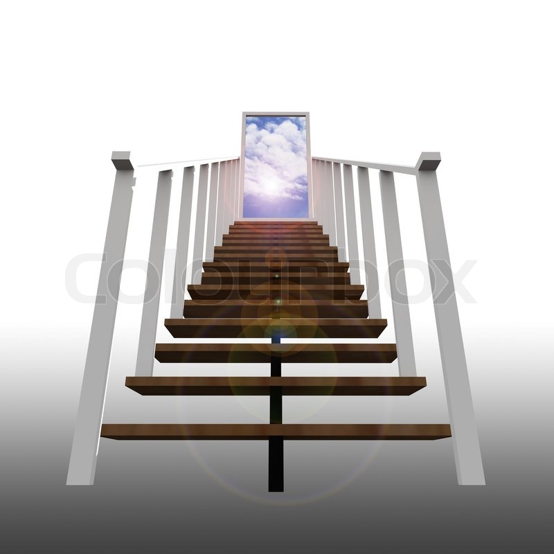 Treppe hoch in den Himmel Stock Bild Colourbox