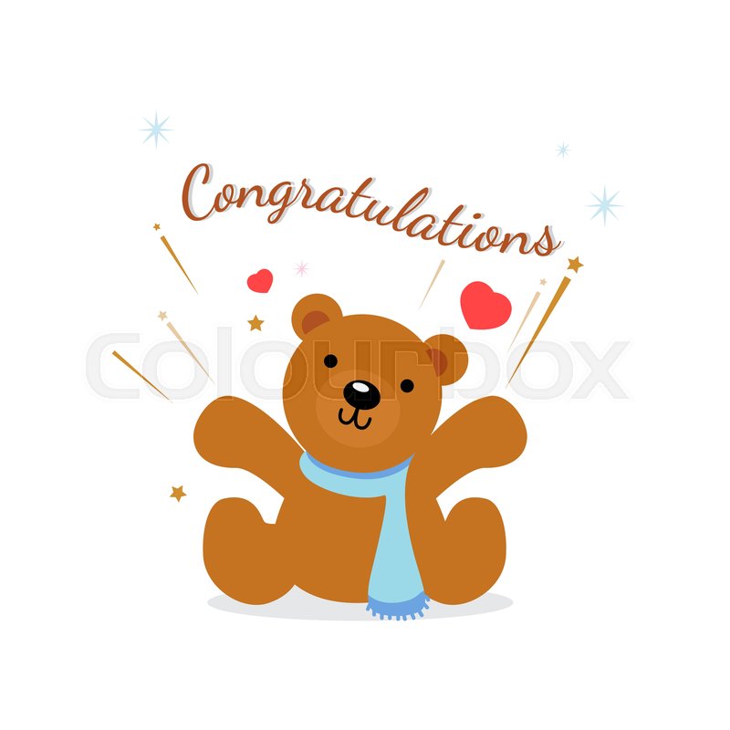 Cute teddy bear with text ... | Stock vector | Colourbox