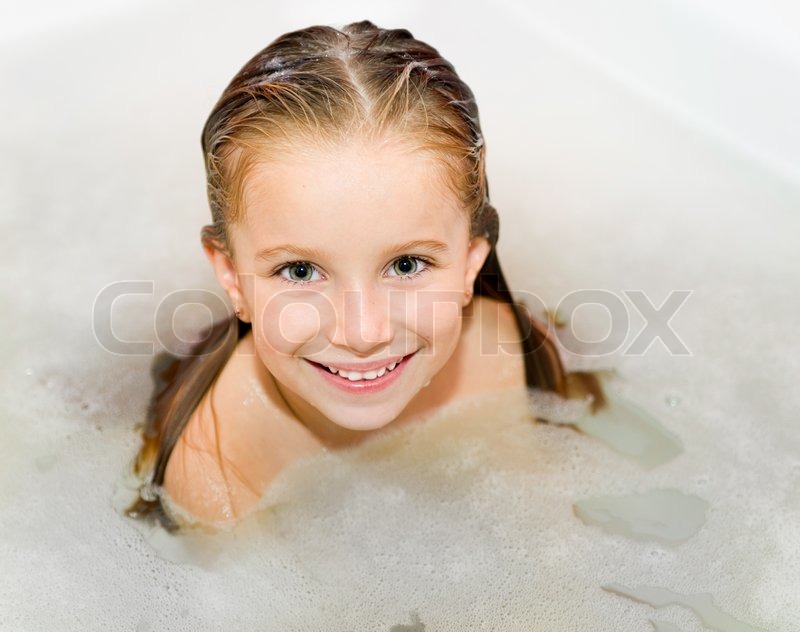 Little Girl Is Taking A Bath  Stock Image  Colourbox-9444