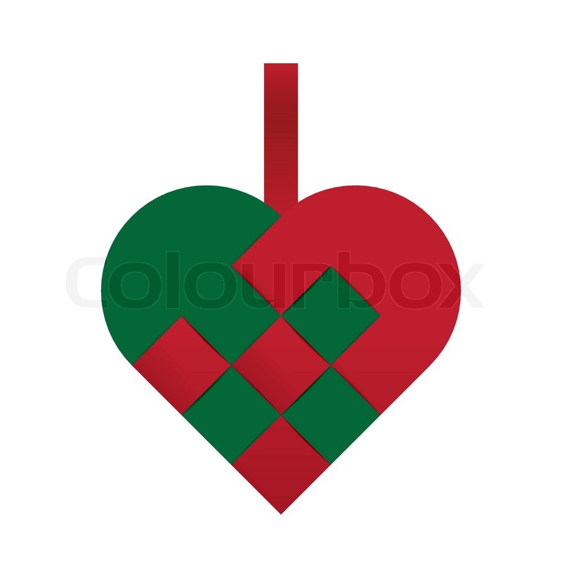 Download Green and red braided christmas heart | Stock Vector ...