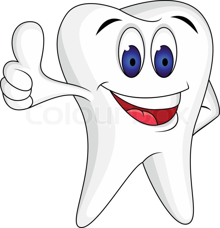 tooth with thumb up stock vector colourbox