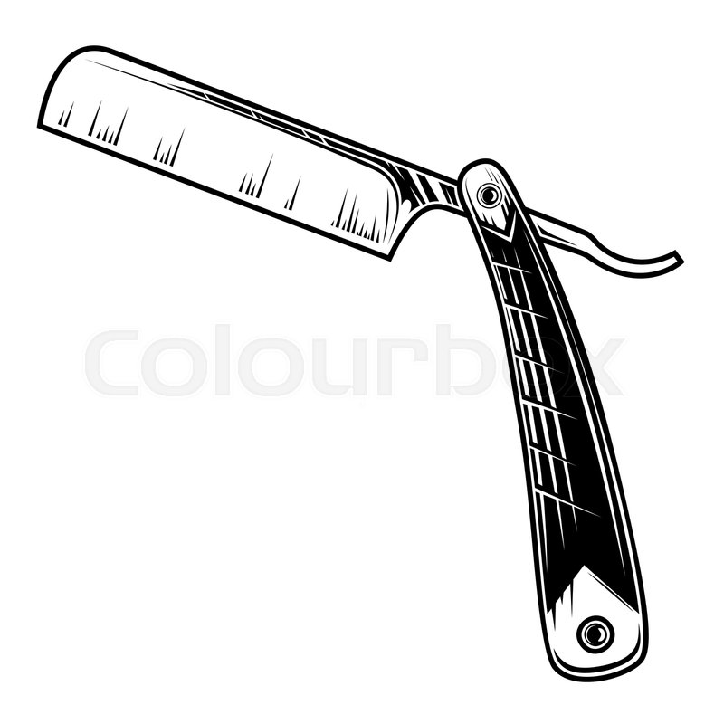 Barber Straight Razor Drawing