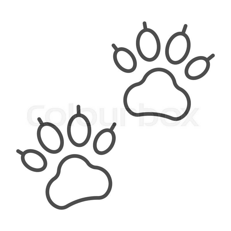 Paw Print Clip Art Outline
