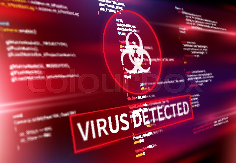 Virus detected warning alert message Stock vector Colourbox