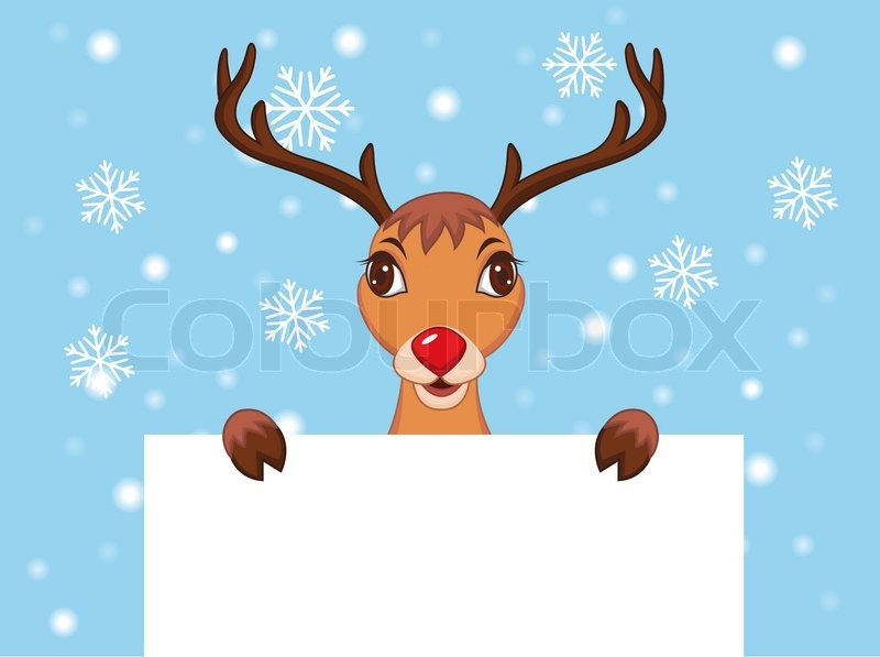 cute christmas reindeer rudolf stock vector colourbox