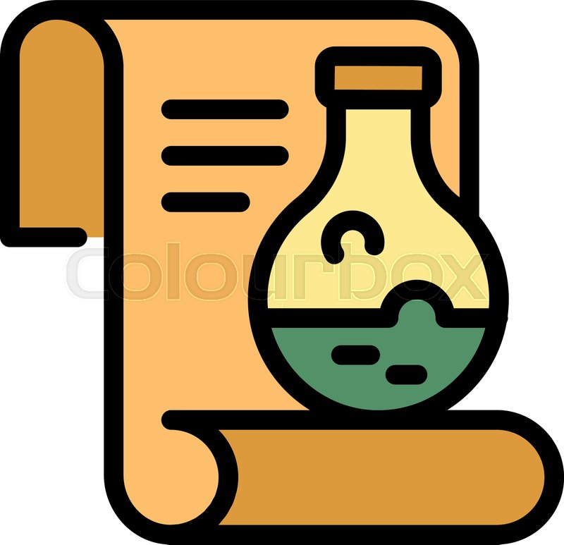 Recipe And Flask Icon Outline Recipe Stock Vector Colourbox