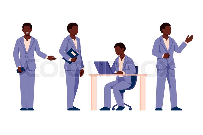African american guy employee in | Stock vector | Colourbox