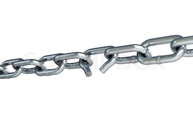 Broken chain link chain Stock image Colourbox
