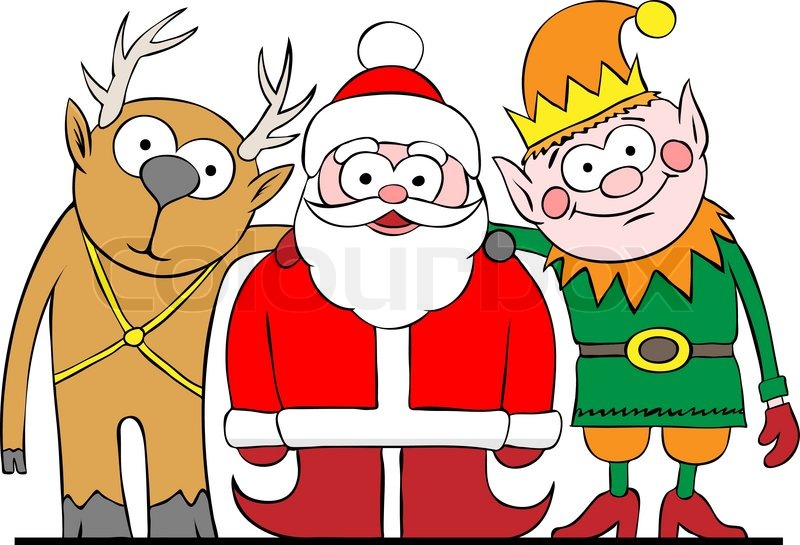 santa elf and deer posing to camera vector illustration stock vector colourbox - Santa With Reindeer Pictures santa elf and deer posing to camera vector illustration stock vector colourbox - Santa With Reindeer Pictures