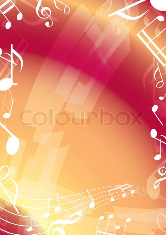 Abstract orange music background Stock image Colourbox