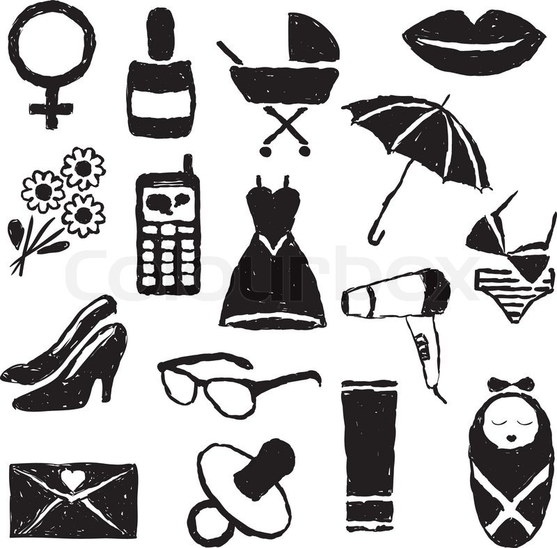 Doodle women images | Stock Vector | Colourbox