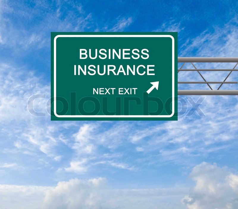 Road sign to business insurance Stock Photo Colourbox