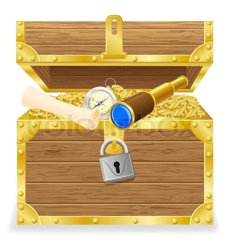Antique treasure chest vector Stock vector Colourbox