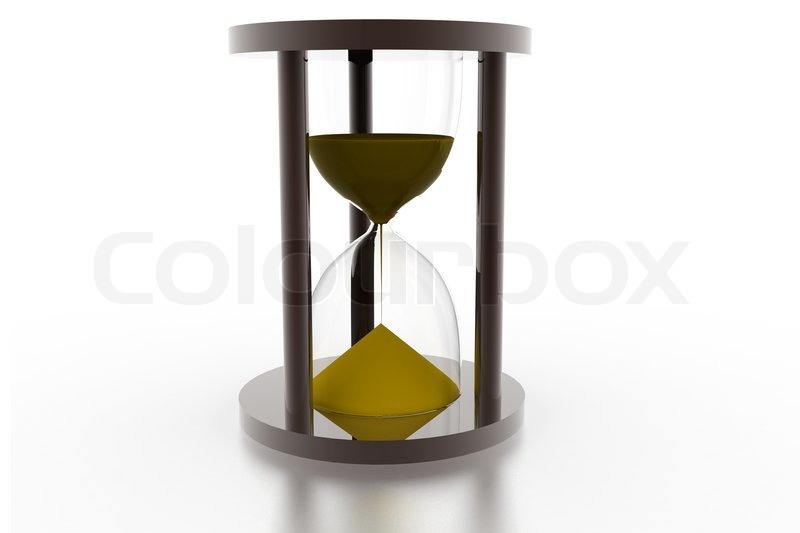 hourglass sandglass sand timer sand clock isolated on the white