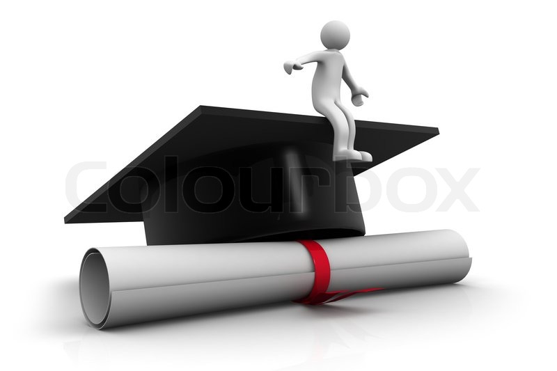 3D man graduation portrait isolated Stock image Colourbox