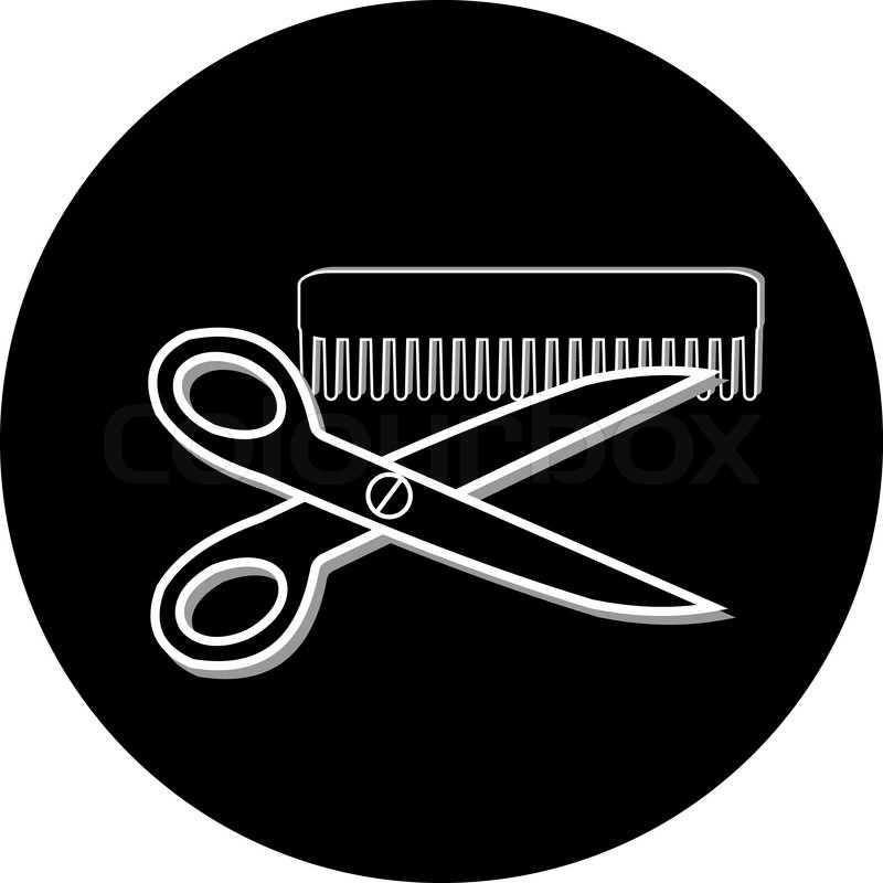 Haircut or hair salon symbol Stock vector Colourbox