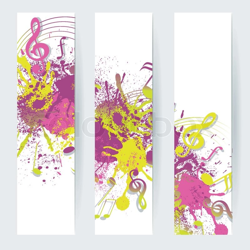 Music Notes Banner Design Vector Stock Vector Colourbox
