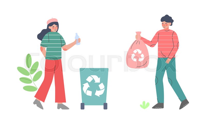 Animated People Picking Up Trash