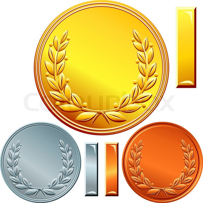 Vector set of gold, silver and bronze | Stock vector | Colourbox