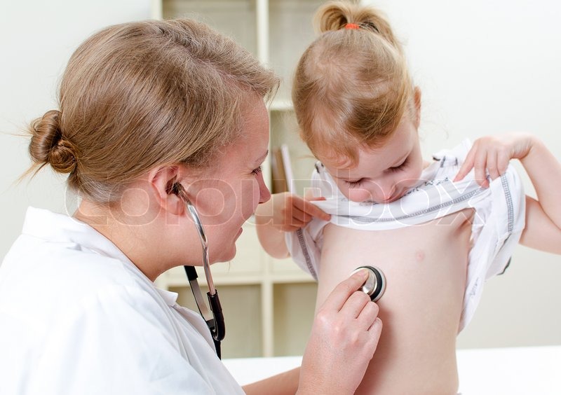 Female Doctor Examining Little Girl Stock Image Colourbox