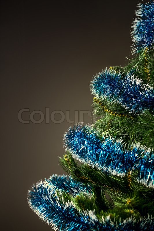 Christmas blue decorations tree year background merry 4k wallpapers holidays candles happy Festive New Year tree | Stock image | Colourbox