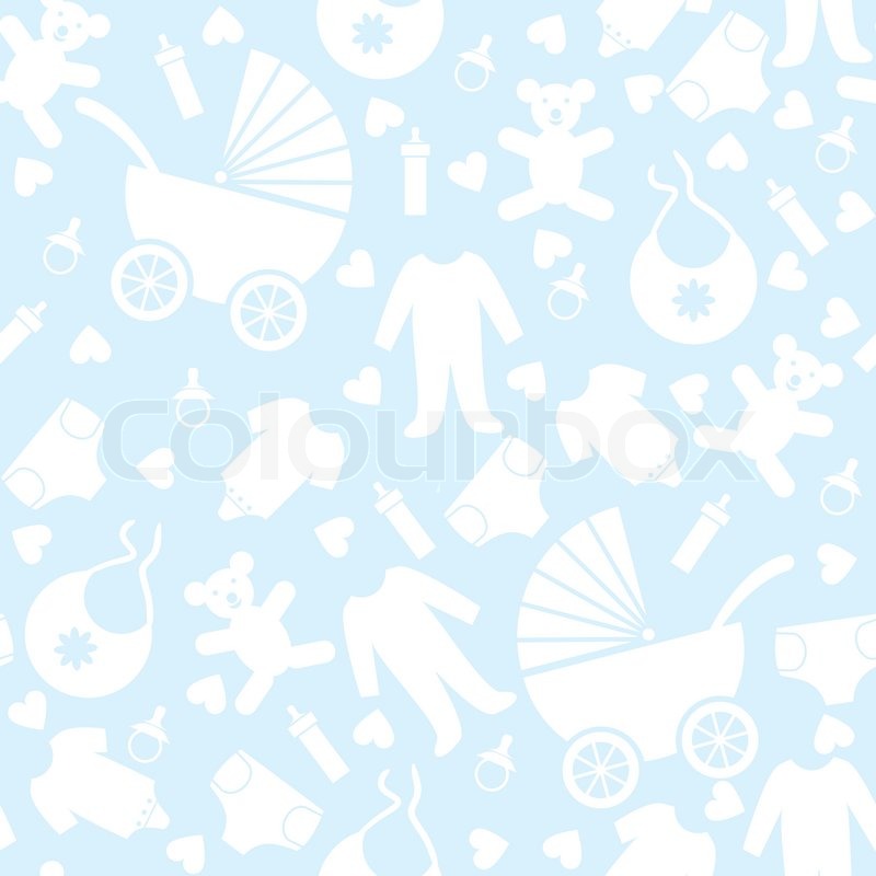 Seamless Blue Baby Background | Stock Vector | Colourbox