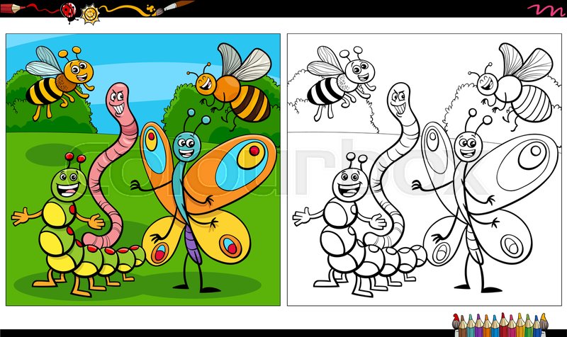 cartoon insect characters group coloring book page | Stock vector | Colourbox cartoon insect characters group coloring book page | Stock vector | Colourbox