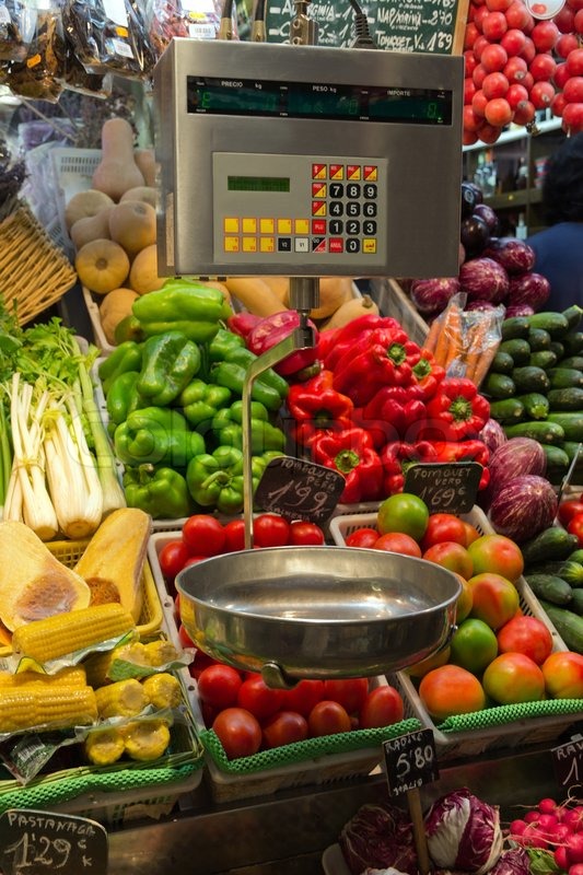 Vegetables scales Stock image Colourbox