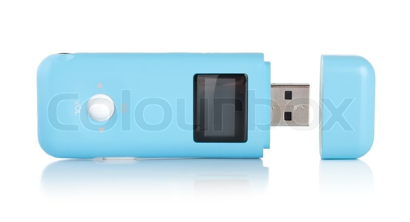 Blue MP3 player isolated | Stock image | Colourbox
