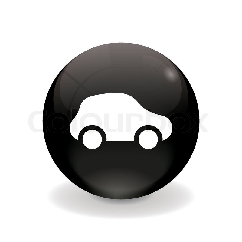 Runder schwarzer knopf - Auto icon | Stock-Vektor | Colourbox